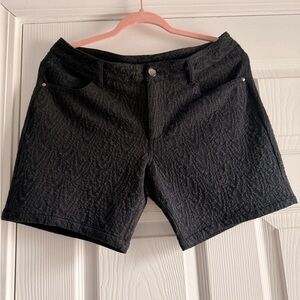 Textured Black Women's Shorts